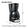 Imagen de Cafetera Hamilton Beach 12 Tazas Programable 49465/R/G Negro V/E.