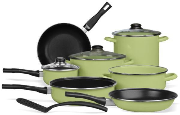 Imagen de Bateria De Cocina Cinsa Pontevedra 11pzas 310972 Verde Manzana