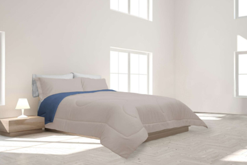 Blancos - Edredón Matrimonial Spring Air Crema / Azul Mat-qs