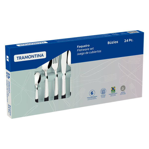 Imagen de Juego de Cubiertos 24 pza Tramontina 23799071 Buzios Inox