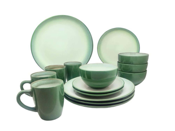 Imagen de Vajilla Royal Haus 23C120  16 Pzas Verde y Blanco