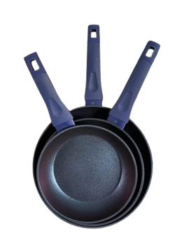 Imagen de Juego de Sartenes 22/24/28, Metalico azul FDE03015 V/E.