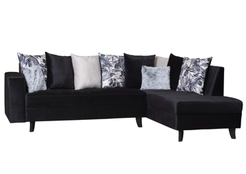 Imagen de Sala esquinera Altamira terciopelo negro