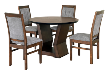 Comedores - Antecomedor Kani 4 sillas redondo tabaco