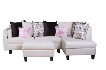 Imagen de Sala esquinera Praga beige c/taburete