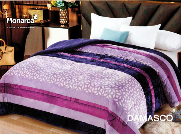 Blancos - Cobertor Monarca Damasco Matrimonial V/E