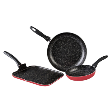 Imagen de Juego De Sartenes Cinsa 322148 Experta Rojo 24/30 con Plancha 28 cm V/E.