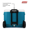 Imagen de Hielera Coleman 2160832 Chiller Cooler 60QT/57 Litros,AzulC/Blanco, con ruedas.