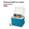 Imagen de Hielera Coleman 2160832 Chiller Cooler 60QT/57 Litros,AzulC/Blanco, con ruedas.