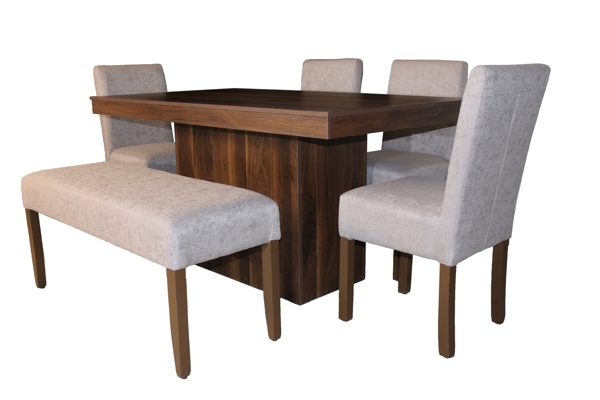 Comedores - Antecomedor Hera 4 sillas 1 banca nogal