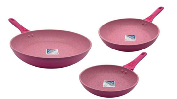 Imagen de Juego de Sartenes Harraz 20/24/28 Rosa HZ3003P V/E.
