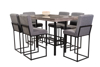 Comedores - Antecomedor Tubular Coco alto 6 bancos negro