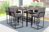 Imagen de Antecomedor Tubular Coco alto 6 bancos negro