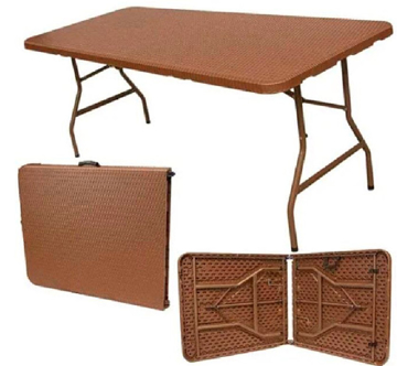 Imagen de Mesa Plegable Estilo Rattan 1.80cm SM-MRCC Cafe