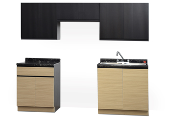 Imagen de Cocina Julia 2.40 mts negro/fresno