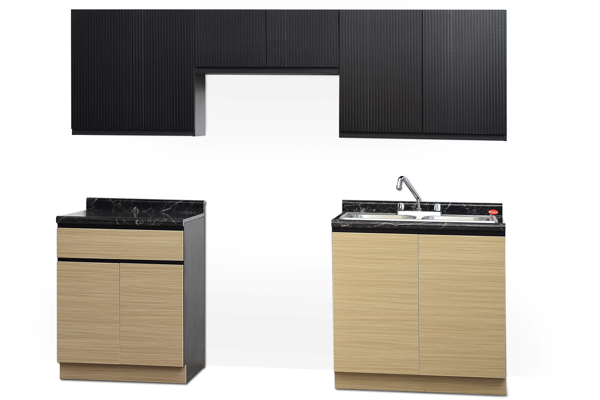 Imagen de Cocina Julia 2.40 mts negro/fresno