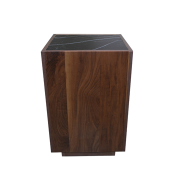 Imagen de Mesa lateral Andromeda nogal / marmol negro