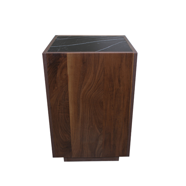 Imagen de Mesa lateral Andromeda nogal / marmol negro