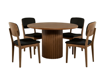 Comedores - Antecomedor Arizona 4 sillas 602 nogal claro/ negro