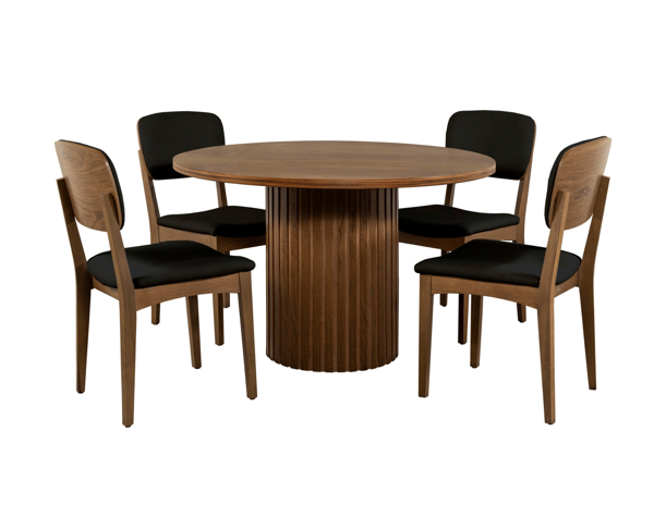 Comedores - Antecomedor Arizona 4 sillas 602 nogal claro/ negro