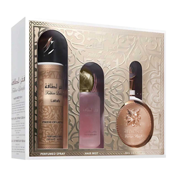 Imagen de Set Perfume Dama Lattafa Fakhar Rose Eau 3pzs Mlatfrset3