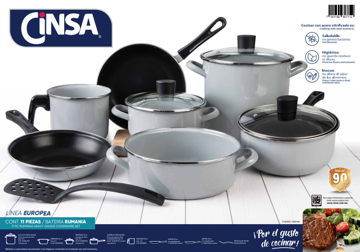 Imagen de Bateria De Cocina Cinsa Rumania 11 pza Gris