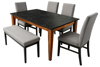 Imagen de Antecomedor tubular Viridiana 4 sillas, 1 banca negro