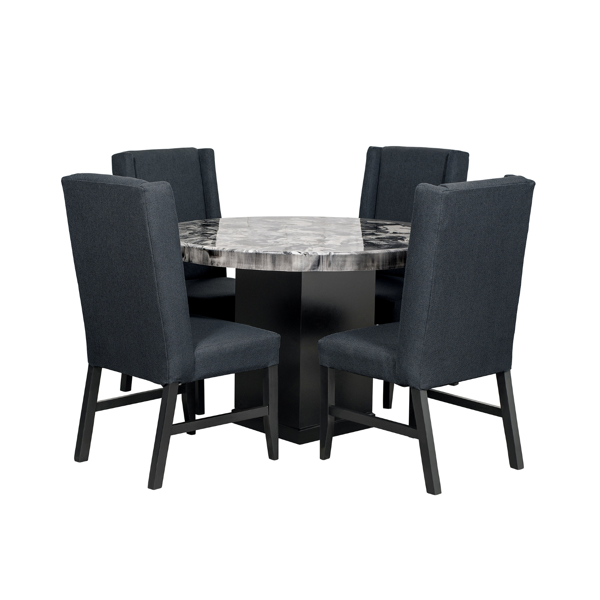 Imagen de Antecomedor Luna redondo 4 sillas chocolate