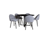 Imagen de Antecomedor Tubular Montecarlo 5 sillas negro mate V/E.