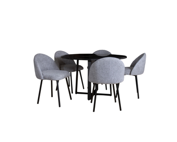 Imagen de Antecomedor Tubular Montecarlo 5 sillas negro mate V/E.