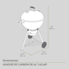 Imagen de Asador De Carbon 22" Premium Porcelanizado AC22P
