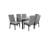 Imagen de Antecomedor tubular Sasha 6 sillas  negro mate