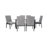 Imagen de Antecomedor tubular Sasha 6 sillas  negro mate