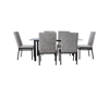 Imagen de Antecomedor tubular Sasha 6 sillas  negro mate