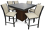 Imagen de Antecomedor tubular alto Julieta 6 bancos stone negro/nogal
