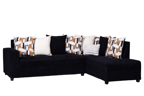 Imagen de Sala esquinera Alemania tela tejida negro