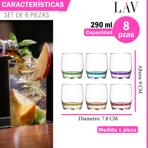 Imagen de Juego de Vasos 6 pza DOF LAV Adora 290ml 1077C Vittori