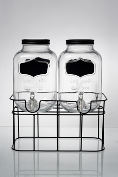 Imagen de Juego de Dispensadores de Cristal 5Lt  con base BlackLabel 2821 Vittori