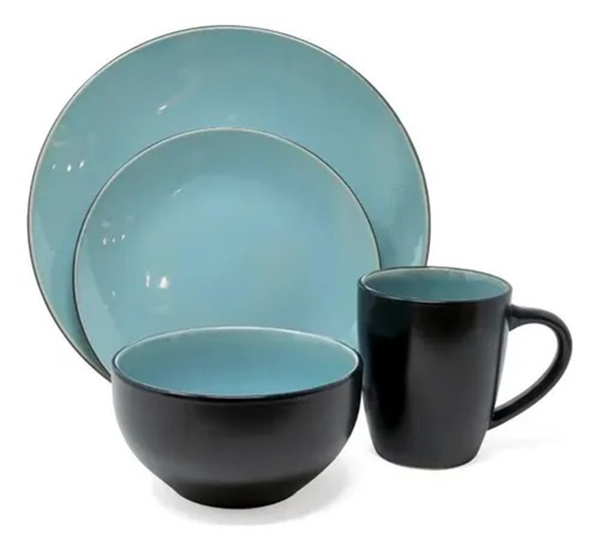 Imagen de Vajilla Royal Haus 38088 Blue Harbor  16 Pzas Negro con Azul